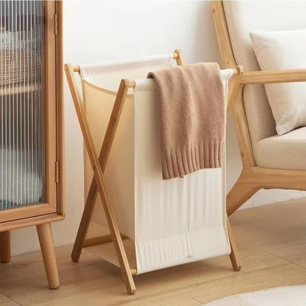 Bamboo X-Frame Laundry Hamper