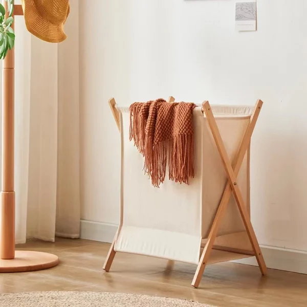 Bamboo X-Frame Laundry Hamper