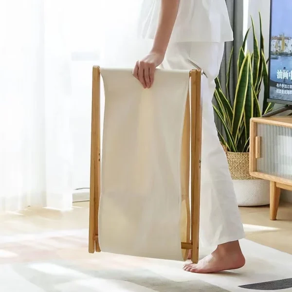 Bamboo X-Frame Laundry Hamper