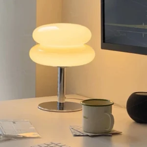 Mid-Century Glass Mushroom Bedside Lamp
