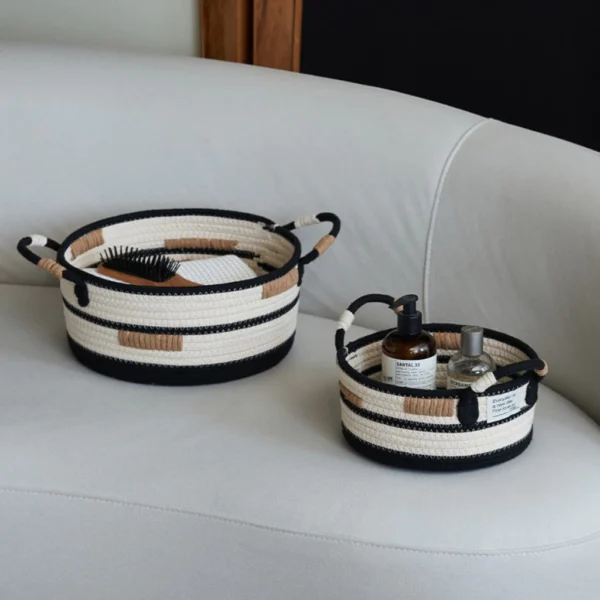 Handwoven Cotton Rope Storage Basket Set