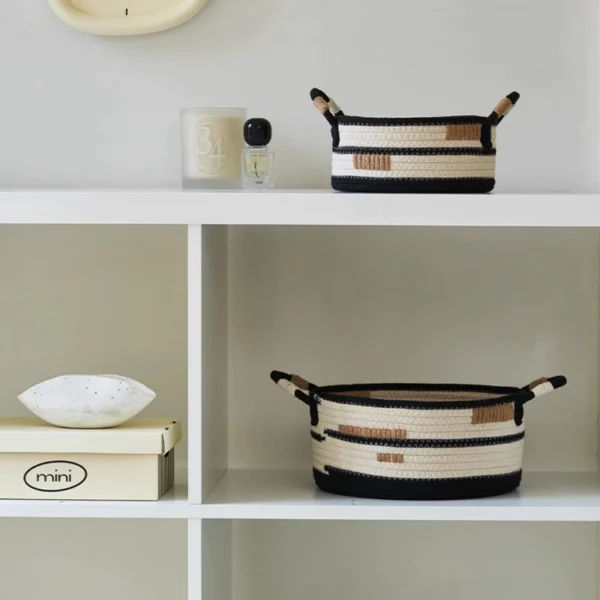Handwoven Cotton Rope Storage Basket Set
