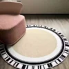 Round Geometric Area Rug 120cm