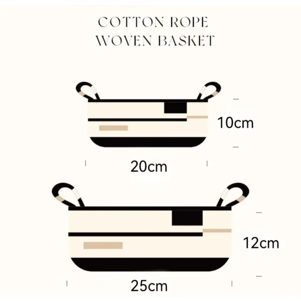 Handwoven Cotton Rope Storage Basket Set