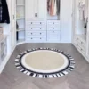 Round Geometric Area Rug 120cm