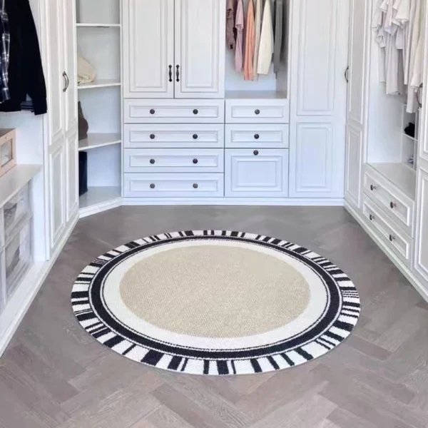 Round Geometric Area Rug 120cm