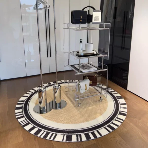 Round Geometric Area Rug 120cm