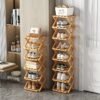 This Is a No-installation Foldable Bamboo Shoe Rack small high