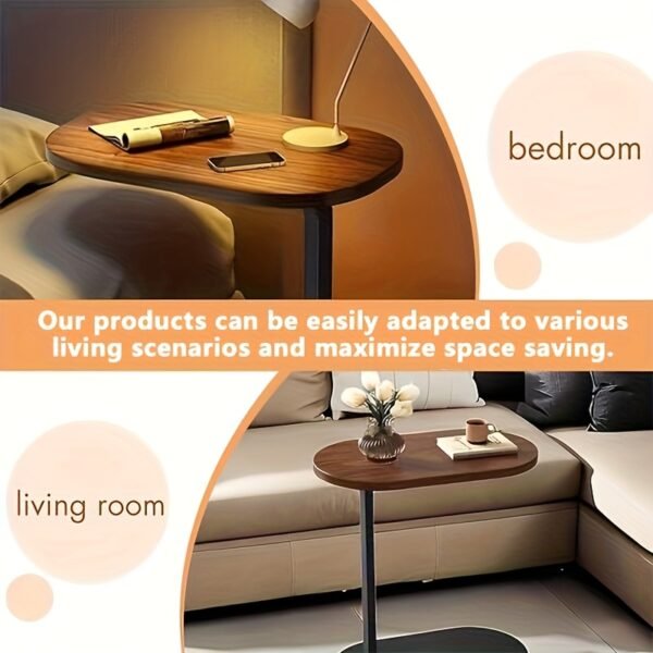 C-Shaped Side Table for Sofa