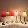 8283efb8-4c32-4365-963e-03c48c6d2339.jpg Metal Base, Pleated Fabric Lampshade - Bedside Lamp Night Light random colour