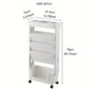 1pc Five Levels Movable Bookshelf Shelf white