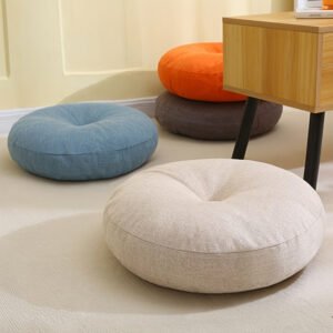 Japanese-Style Floor Cushions, Beautifully Crafted Round Pillows Random colour