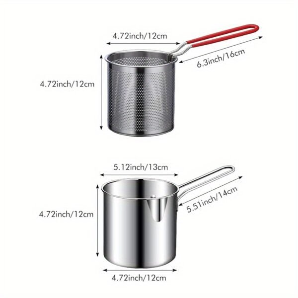 Deep Fryer Pot with Basket Stainless Steel Frying Set